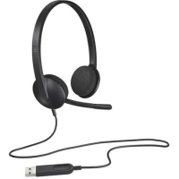 Слушалки LOGITECH H340 , С кабел, Микрофон, USB, Black - 981-000509
