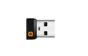 Адаптер Logitech USB Unifying Receiver (910-005931), до 6 съвместими клавиатури и мишки към един компютър