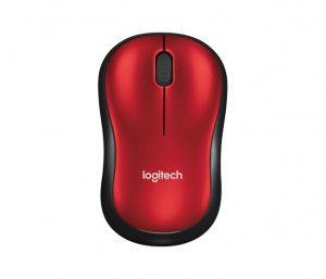 Безжична мишка LOGITECH M185 (910-002237), Wireless, 1000 DPI, 3 бутона, Red