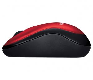 Безжична мишка LOGITECH M185 (910-002237), Wireless, 1000 DPI, 3 бутона, Red