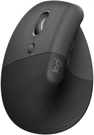 Вертикална безжична мишка LOGITECH Lift Left (910-006474), Wireless/Bluetooth, 4000DPI, USB, Graphite