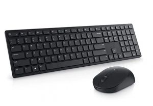 Безжична клавиатура + мишка DELL Pro KM5221W (580-AJRP), Wireless Keyboard and Mouse, USB, US International (QWERTY), Black