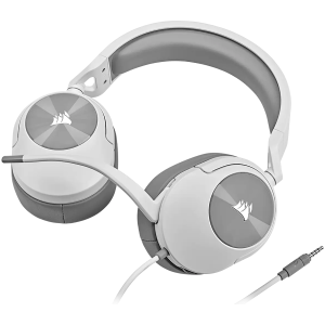 Геймърски слушалки CORSAIR HS55 STEREO (CA-9011261-EU), Wired Gaming Headset — White (EU)