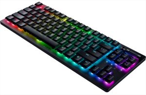 Геймърска клавиатура RAZER DeathStalker V2 Pro Tenkeyless (RZ03-04370100-R3M1), Wireless/Bluetooth/USB-C, Linear Red Switch, US Layout, Black
