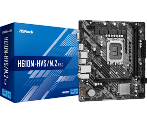Дънна платка ASROCK H610M-HVS/M.2 R2.0 (Intel 1700, 2xDDR4, 1xUltra M.2, VGA, HDMI) Micro ATX