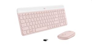 Безжична Клавиатура + Мишка LOGITECH MK470 Slim (920-009205), Wireless, Rose