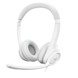 Слушалки LOGITECH H390 (981-001286), С кабел, Микрофон, USB, Off-white