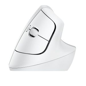 Вертикална безжична мишка LOGITECH Lift for Business (910-006496), Bluetooth, 4000DPI, Off-white