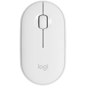 Безжична мишка LOGITECH M350S Pebble 2 (910-007013), Bluetooth, 4000DPI, Tonal White