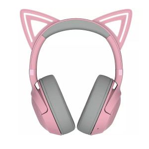 Безжични геймъски слушалки RAZER Kraken Kitty V2 BT (RZ04-04860100-R3M1), Wireless Bluetooth RGB, Razer™ TriForce 40 mm, Kitty Ears, Pink