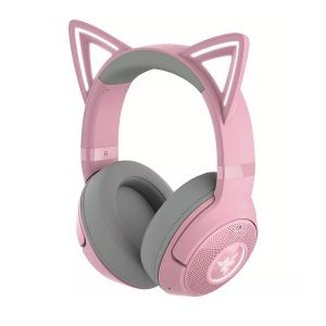 Безжични геймъски слушалки RAZER Kraken Kitty V2 BT (RZ04-04860100-R3M1), Wireless Bluetooth RGB, Razer™ TriForce 40 mm, Kitty Ears, Pink