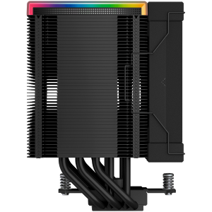 Охладител за процесор DeepCool AK500 Digital, CPU Air Cooler, 1x120mm FK120 PWM FDB Fan, Digital Display, ARGB, TDP 240W, 5 Heatpipes, Black, Intel LGA2066/2011-v3/2011/1700/1200/115x, AMD AM5/AM4, 127×117×160 mm(L×W×H), 3 Year Warranty