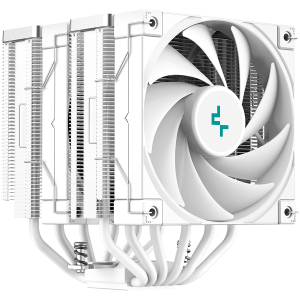 Охладител за процесор DeepCool AK620 WH, CPU Air Cooler, 2x120mm PWM FDB Fan, TDP 260W, 6 Heatpipes, White, Intel LGA2066/2011-v3/2011/1700/1200/115x, AMD AM5/AM4, 129×138×160 mm(L×W×H), 3 Year Warranty
