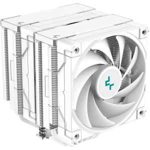 Охладител за процесор DeepCool AK620 WH, CPU Air Cooler, 2x120mm PWM FDB Fan, TDP 260W, 6 Heatpipes, White, Intel LGA2066/2011-v3/2011/1700/1200/115x, AMD AM5/AM4, 129×138×160 mm(L×W×H), 3 Year Warranty