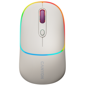 Безжична мишка CANYON MW-22 (CNS-CMSW22RC), Bluetooth/Wireless 2.4GHz, 1600DPI, RGB backlight, Rice