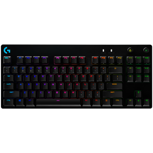 Безжична геймърска клавиатура LOGITECH PRO X TKL Lightspeed (920-012136), Tactile, LIGHTSYNC RGB lighting, USB LIGHTSPEED adapter, US, Black