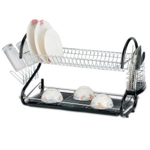 Сушилник за съдове ROSBERG R53000A, 2 нива, 55х25х38 см, Черен