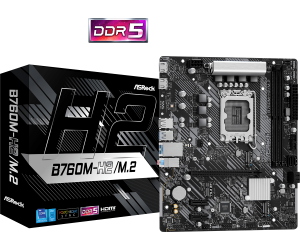 Дънна платка ASROCK B760M-H2/M.2 (Intel 1700, 2xDDR5, 2xHyper M.2, LAN 2.5Gigabit, 2xHDMI)  Micro ATX