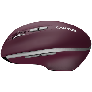 Безжична мишка CANYON MW-21 (CNS-CMSW21BR), Wireless 2.4 GHz , 1600DPI, USB, Burgundy Red