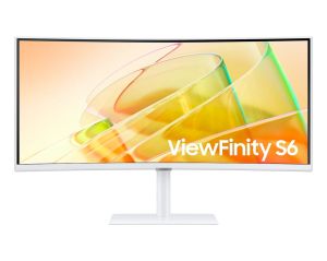 Монитор SAMSUNG 34A650 ViewFinity S6 (LS34C650TAUXEN), 34" VA Curved 1000R, UWQHD (3440x1440) 100Hz, 21:9, 5ms, 350 cd/m2, 3000:1, AMD FreeSync, Speaker 2x5W, DP, HDMI, Thunderbolt 3, USB 3.0, Warm White