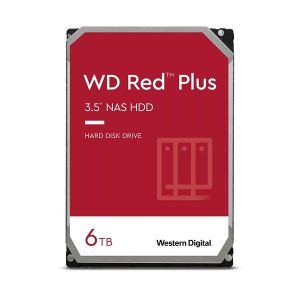 HDD 6TB WD Red Plus (WD60EFPX), 3.5", SATA 6Gb/s, 5400rpm, 256MB cache, for NAS