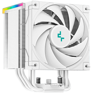 Охладител за процесор DEEPCOOL AK500 Digital WH, CPU Air Cooler, 1x120mm FK120 PWM FDB Fan, ARGB, Digital Display, White, TDP 240W, 5 Heatpipes, Fluid Dynamic Bearing, LGA2066/2011-v3/2011/1700/1200/1151/1150/1155, AMD AM5/AM4, 127×117×160 mm(L×W×H)