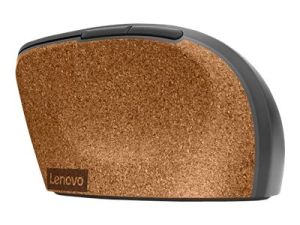 Вертикална безжична мишка LENOVO Go (GY51C33980), Wireless, 2400DPI, USB, Storm grey with natural cork