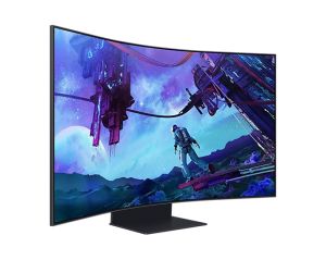 Монитор SAMSUNG Odyssey Ark 2nd Gen. 55CG970 (LS55CG970NUXDU), 55" VA Curved 1000R, 4K UHD (3840x2160) 165Hz, 16:9, 1ms, 600 cd/m2, 1M:1, Smart, TizenOS, AMD FreeSync Premium Pro, Speaker 60W, WiFi5, BT, RJ-45, 3xHDMI, DP, Titanium Black