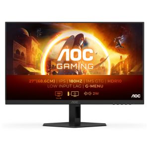 Монитор AOC 27G4XE, 27'' Fast IPS, FullHD (1920x1080) 180Hz, 16:9, 0.5ms, 300cd/m2, 1000:1, G-SYNC Compatible + Adaptive Sync, Speaker 2x2W, 2xHDMI, DP, Black/Grey