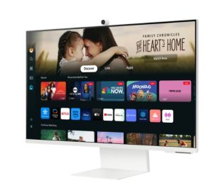 Монитор SAMSUNG Smart Monitor M8 M80D (LS32DM801UUXDU), 32" VA, 4K UHD (3840x2160) 60Hz, 16:9, 4ms, 400 cd/㎡, 3000:1, Smart, Tizen OS, Adaptive Picture, Speaker 2x5W, Bluetooth 4.2, WiFi 5, HDMI, USB-C, 2xUSB, White