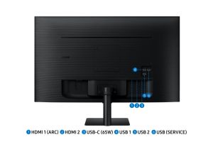 Монитор SAMSUNG M7 M70D 32DM702 (LS32DM702UUXDU), 32" VA, 4K UHD (3840x2160) 60Hz, 16:9, 4ms, 300cd/m2, 3000:1, SMART TV, Tizen OS, Wi-Fi 5, Bluetooth, Speakers, 2xHDMI, USB-C, 2xUSB 2.0, Black
