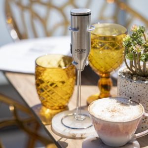 Миксер за фрапе на стойка ADLER AD 4500, Бъркалка и корпус от инокс, 2хAA, Сребрист