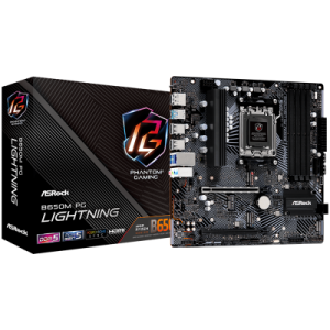 Дънна платка ASROCK B650M PG Lightning (AMD AM5, 4xDDR5, 3xM.2, 2.5G LAN, HDMI, DP) Micro ATX 