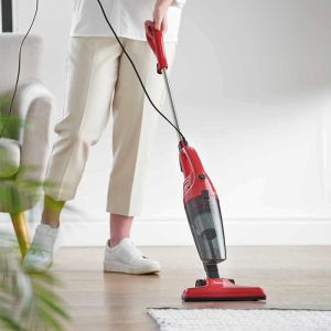 Прахосмукачка вертикална ROSBERG R51001A, 600W, 800 ml, HEPA филтър, Използване като ръчна, Червен