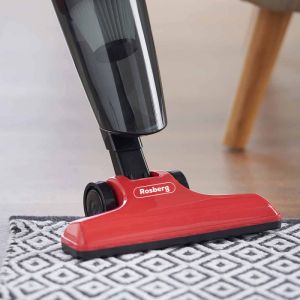 Прахосмукачка вертикална ROSBERG R51001A, 600W, 800 ml, HEPA филтър, Използване като ръчна, Червен