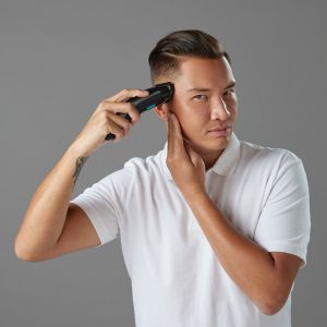 Машинка за подстригване REMINGTON Power X6 HC6000, 0.5-35 mm, Автономия 90 мин, Стоманени ножове, LED дисплей, Сив/син