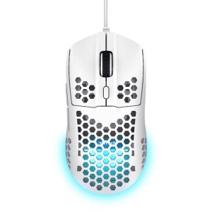 Геймърска мишка TRUST GXT92W8 Helox, Wired, 6400DPI, Lightweight Mouse, USB, White