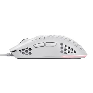 Геймърска мишка TRUST GXT92W8 Helox, Wired, 6400DPI, Lightweight Mouse, USB, White