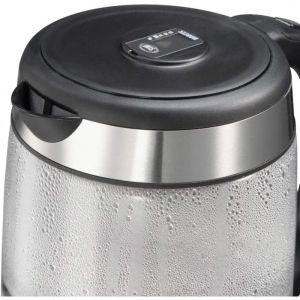 Стъклена електрическа кана с филтър RUSSELL HOBBS Clarity 20760-57, 2200W, 1L, Осветена, Скрит нагревател, SCHOTT DURAN, Филтър BRITA, Инокс