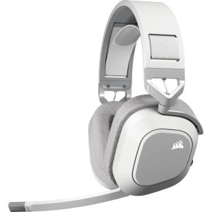 Безжични геймърски слушалки CORSAIR HS80 MAX WIRELESS (CA-9011296-EU), Bluetooth/Wireless, 50мм, Dolby Atmos, RGB, White