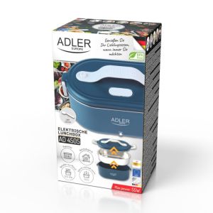 Електрическа кутия за обяд ADLER AD 4505, 800 ml, До 70C, Стоманен съд за храна, Син