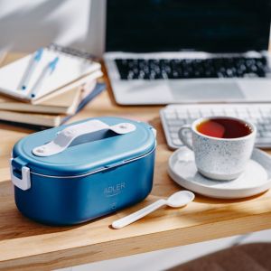 Електрическа кутия за обяд ADLER AD 4505, 800 ml, До 70C, Стоманен съд за храна, Син
