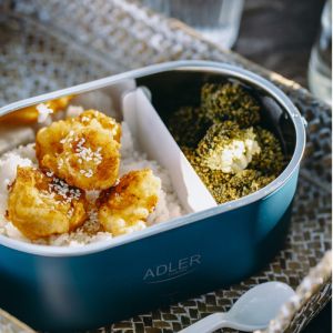 Електрическа кутия за обяд ADLER AD 4505, 800 ml, До 70C, Стоманен съд за храна, Син