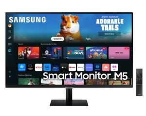 Монитор SAMSUNG M5 M50D 27DM500 (LS27DM500EUXDU), 27" VA, FullHD (1920x1080) 60Hz, 16:9, 4ms, 250 cd/m2, 3000:1, Adaptive Picture, Smart, Tizen OS, Speakers 2x5W, Wi-Fi 5, Bluetooth, 2xHDMI, 2xUSB 2.0, Black
