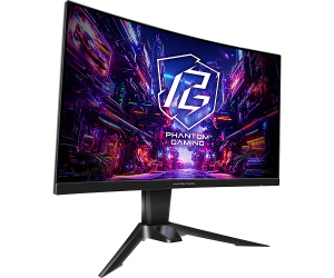 Монитор ASROCK PG27QRT2A, 27.0" VA Curved 1500R, QHD (2560x1440) 180Hz, 16:9, 1ms, 300 cd/m2, 5000:1, AMD FreeSync, Speaker 2x2W, WiFi, 2xHDMI, DP, Black