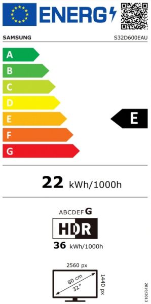 Монитор SAMSUNG ViewFinity S6 S60D (LS32D600EAUXEN), 32" IPS, QHD (2560x1440) 100Hz, 16:9, 5ms, 350 cd/㎡, 1000:1, Adaptive Picture, HDMI, DP, 3xUSB3.0, Black