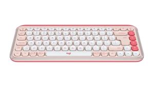 Безжична клавиатура LOGITECH POP Icon Keys (920-013073), Bluetooth, US, Rose & Off White