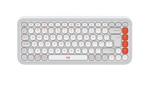 Безжична клавиатура LOGITECH POP Icon Keys (920-013072), Bluetooth, US, Off White & Orange