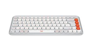 Безжична клавиатура LOGITECH POP Icon Keys (920-013072), Bluetooth, US, Off White & Orange