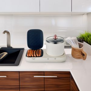 Станция за закуска 2в1 ADLER AD 6421, 1320W, 1л, Незалепващ грил, Таймер, Кремав